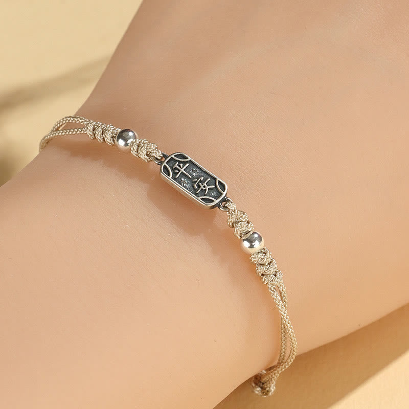Nimara Ritual Handmade 925 Sterling Silver Peace And Joy Safe Well Protection Braided Bracelet