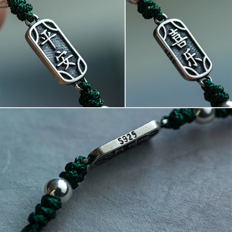 Nimara Ritual Handmade 925 Sterling Silver Peace And Joy Safe Well Protection Braided Bracelet