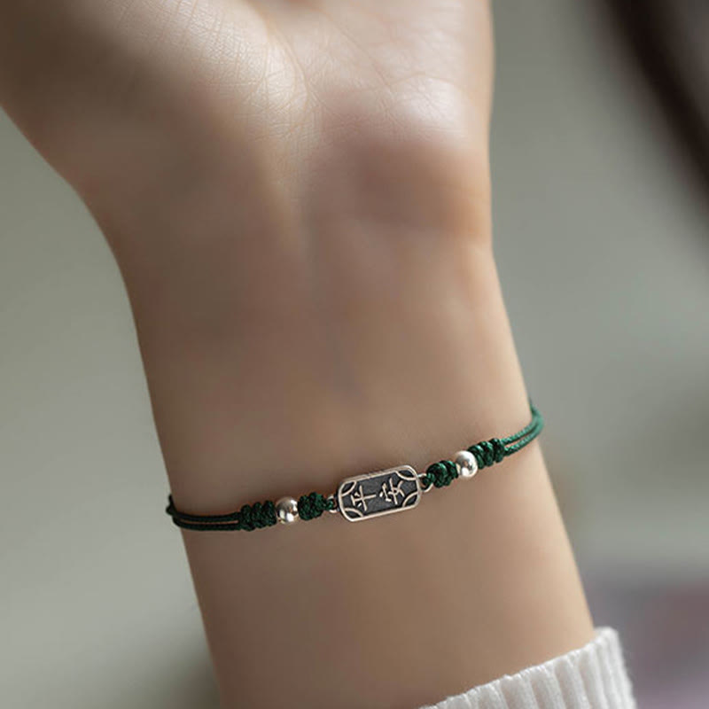 Nimara Ritual Handmade 925 Sterling Silver Peace And Joy Safe Well Protection Braided Bracelet