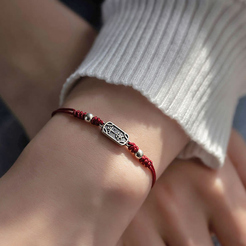 Nimara Ritual Handmade 925 Sterling Silver Peace And Joy Safe Well Protection Braided Bracelet