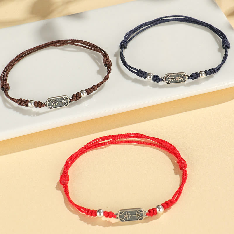 Nimara Ritual Handmade 925 Sterling Silver Peace And Joy Safe Well Protection Braided Bracelet
