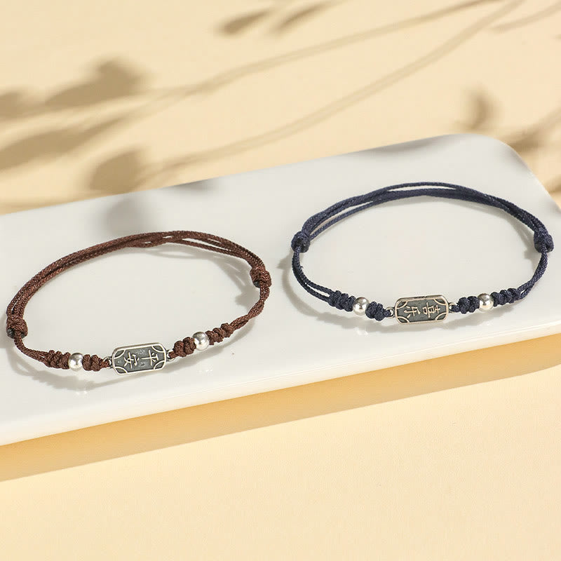 Nimara Ritual Handmade 925 Sterling Silver Peace And Joy Safe Well Protection Braided Bracelet