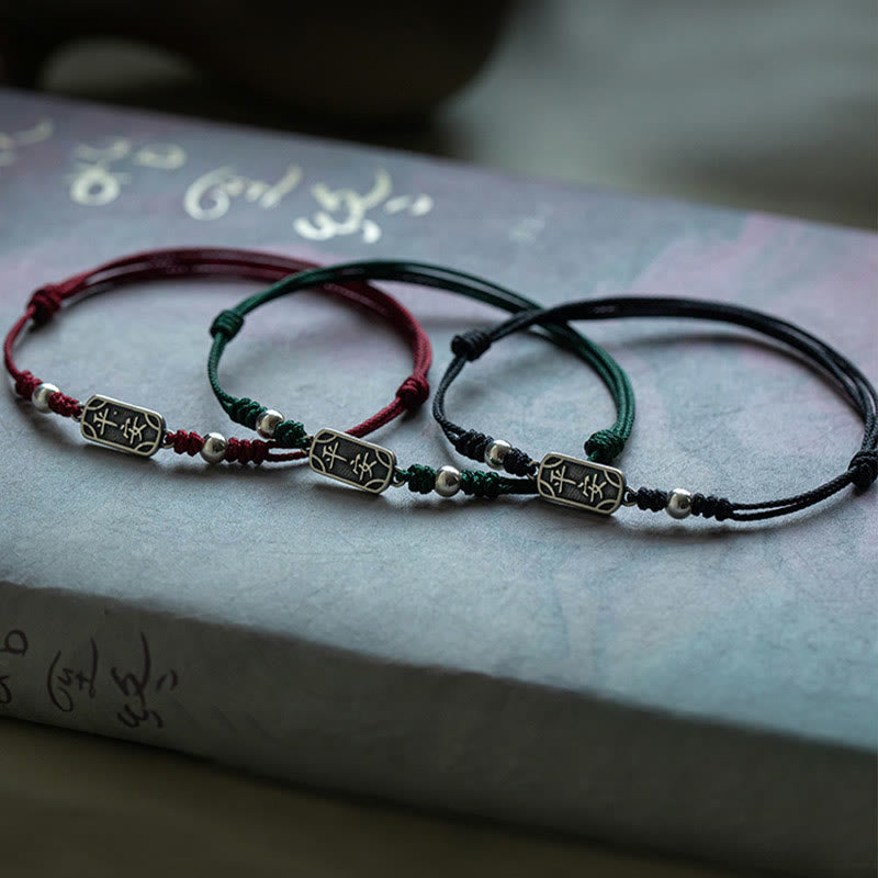 Nimara Ritual Handmade 925 Sterling Silver Peace And Joy Safe Well Protection Braided Bracelet