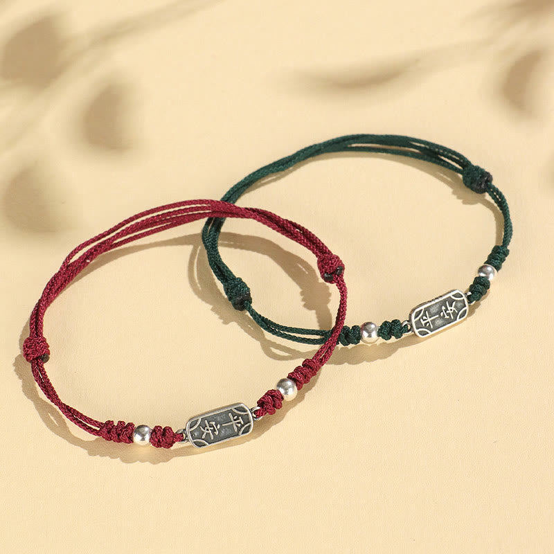Nimara Ritual Handmade 925 Sterling Silver Peace And Joy Safe Well Protection Braided Bracelet