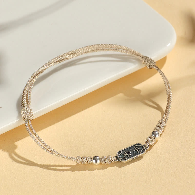 Nimara Ritual Handmade 925 Sterling Silver Peace And Joy Safe Well Protection Braided Bracelet