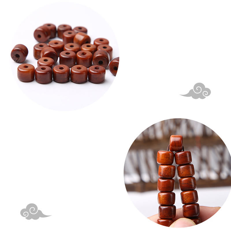 Nimara Ritual Tibetan Bone Beads Three-Eyed Dzi Bead Sheep Horn Red Agate Strength Bracelet