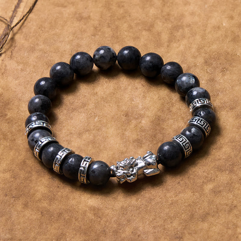 Nimara Ritual Black Glitter Stone PiXiu Power Bracelet