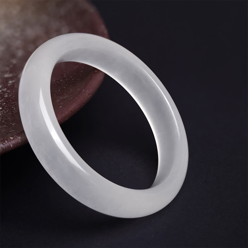 Nimara Ritual Natural White Chalcedony Positive Bracelet Bangle