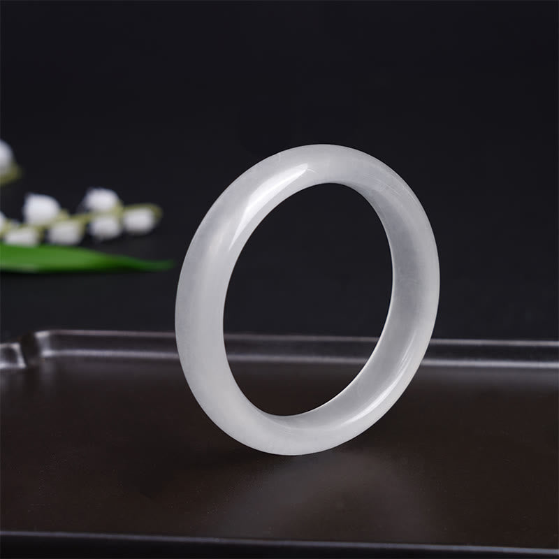 Nimara Ritual Natural White Chalcedony Positive Bracelet Bangle