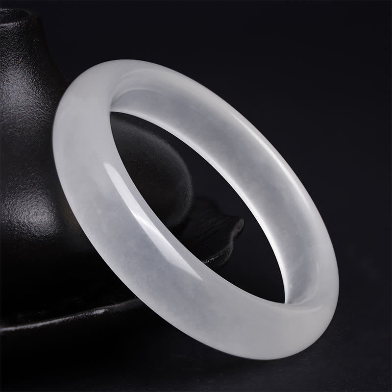 Nimara Ritual Natural White Chalcedony Positive Bracelet Bangle