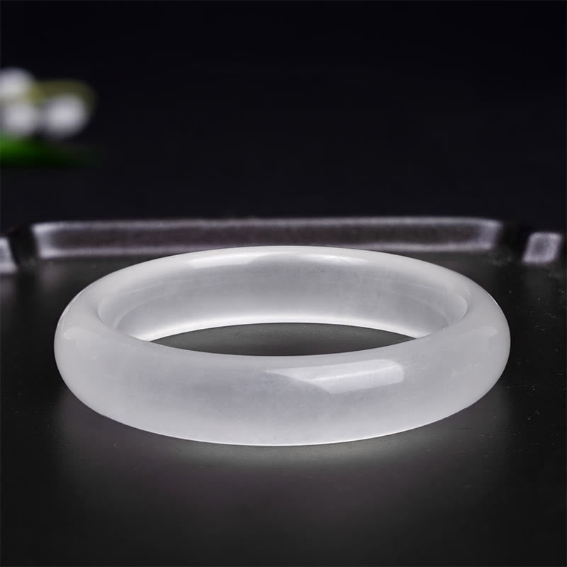Nimara Ritual Natural White Chalcedony Positive Bracelet Bangle