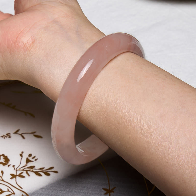 Nimara Ritual Pink Golden Silk Jade Wealth Luck Bracelet Bangle