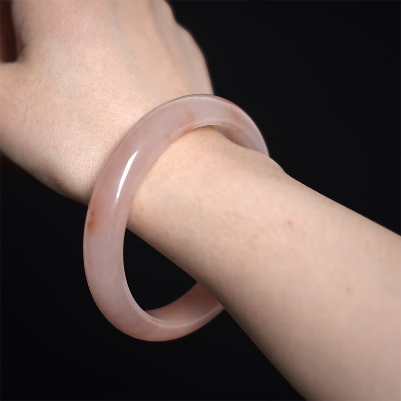 Nimara Ritual Pink Golden Silk Jade Wealth Luck Bracelet Bangle