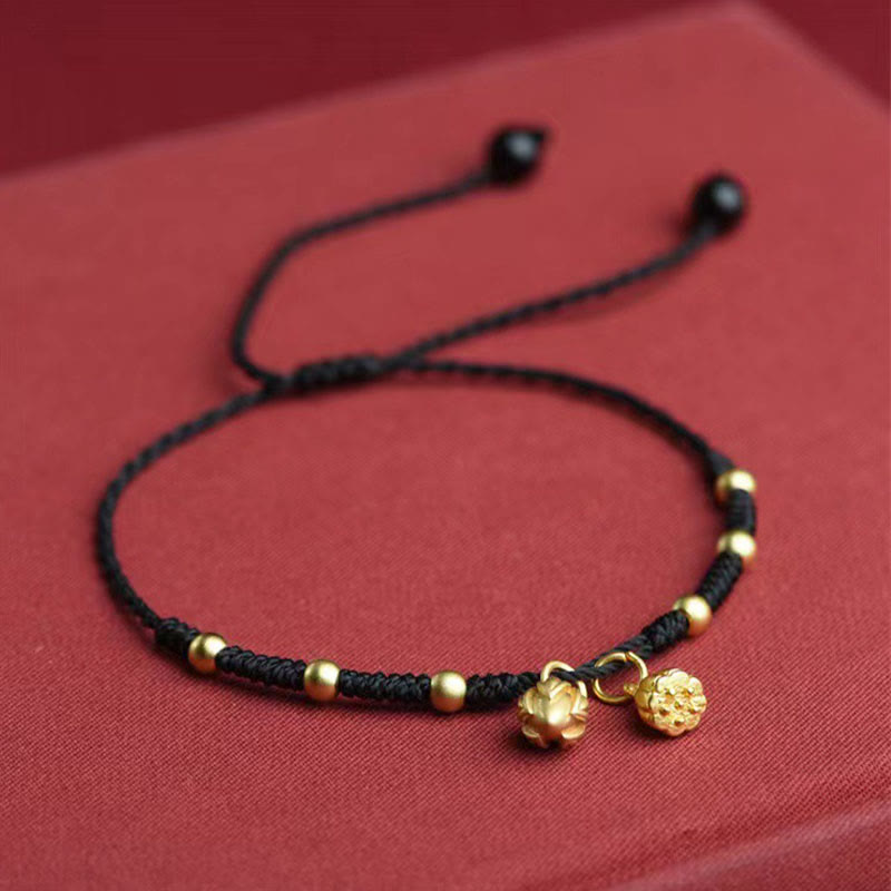 Nimara Ritual Lotus Pod Charm Luck String Rope Anklet