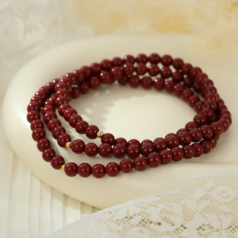 Nimara Ritual 925 Sterling Silver Cinnabar Beads Blessing Anklet
