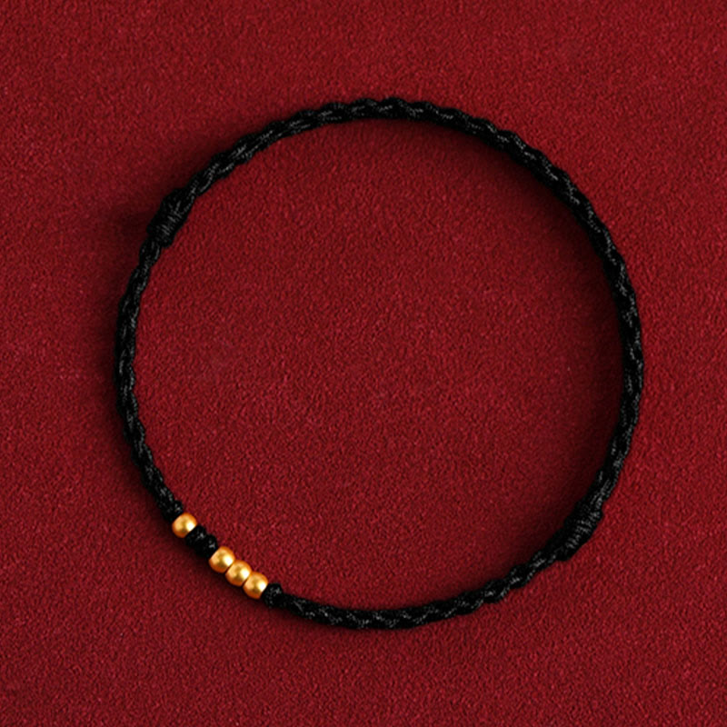 Nimara Ritual 999 Gold Beads Luck Braided Protection Couple Bracelet