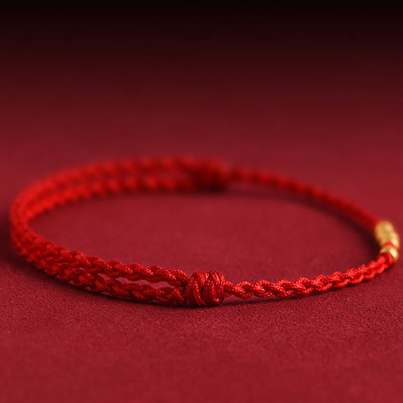 Nimara Ritual 999 Gold Beads Luck Braided Protection Couple Bracelet