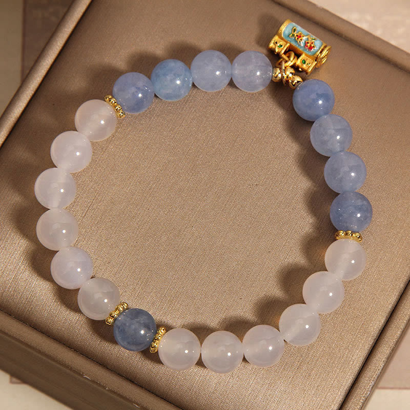 Nimara Ritual Natural White Agate Aquamarine Protection Bracelet