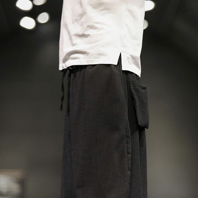 Nimara Ritual Summer Solid Men's Cropped Pants With Pockets