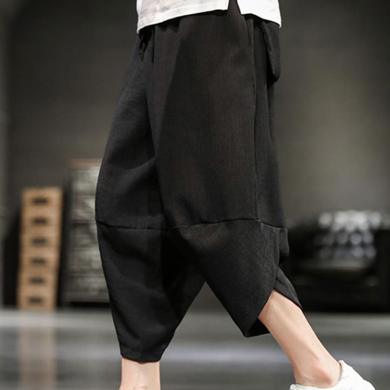 Nimara Ritual Summer Solid Men's Cropped Pants With Pockets