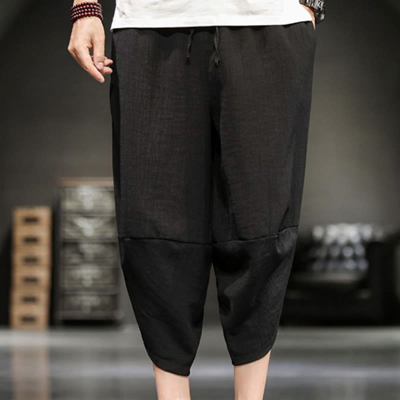 Nimara Ritual Summer Solid Men's Cropped Pants With Pockets