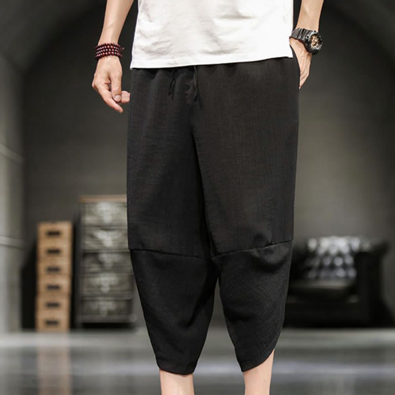 Nimara Ritual Summer Solid Men's Cropped Pants With Pockets