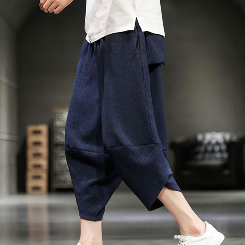 Nimara Ritual Summer Solid Men's Cropped Pants With Pockets
