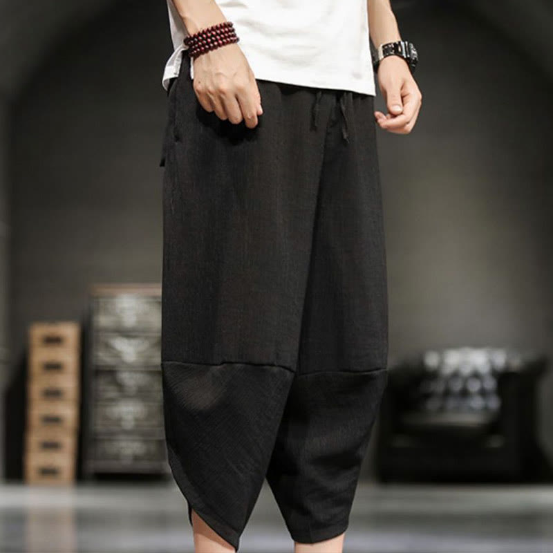 Nimara Ritual Summer Solid Men's Cropped Pants With Pockets
