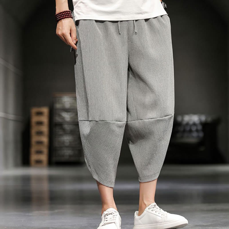 Nimara Ritual Summer Solid Men's Cropped Pants With Pockets
