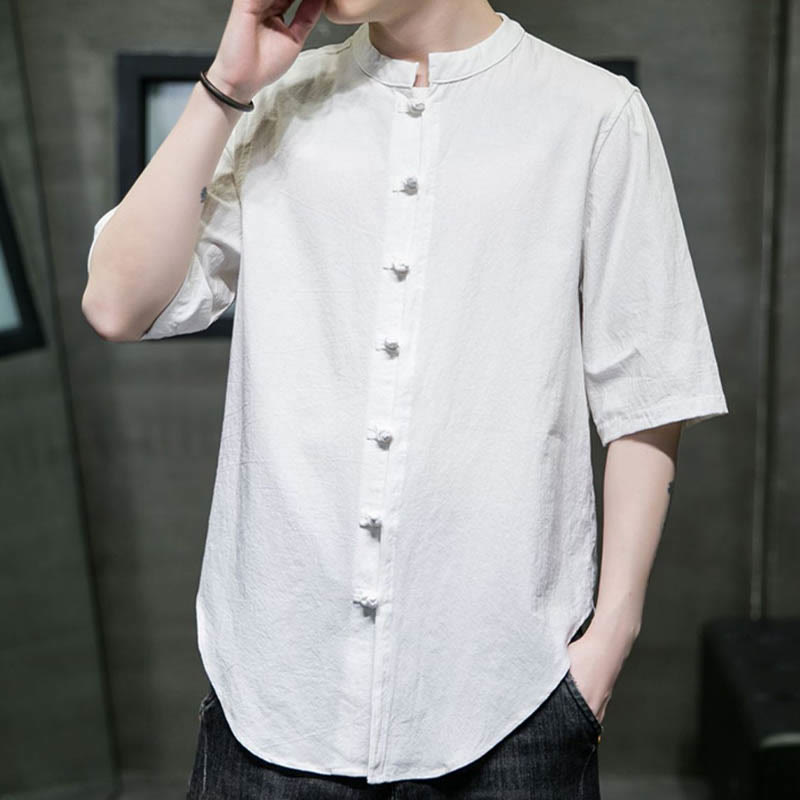 Nimara Ritual Plain Color Men's Half Sleeve Cotton Shirt