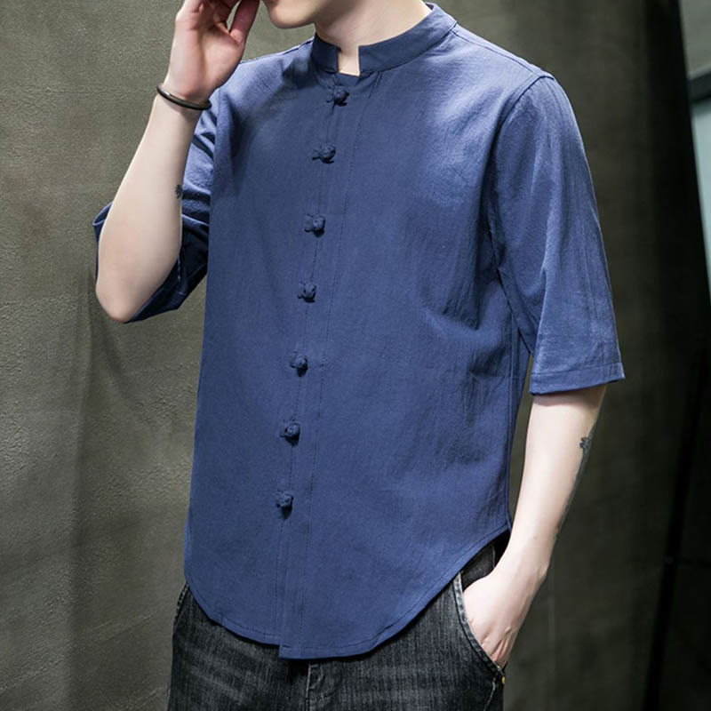 Nimara Ritual Plain Color Men's Half Sleeve Cotton Shirt