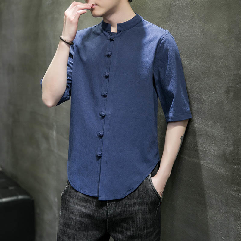 Nimara Ritual Plain Color Men's Half Sleeve Cotton Shirt