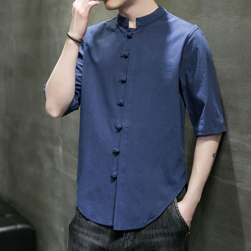 Nimara Ritual Plain Color Men's Half Sleeve Cotton Shirt