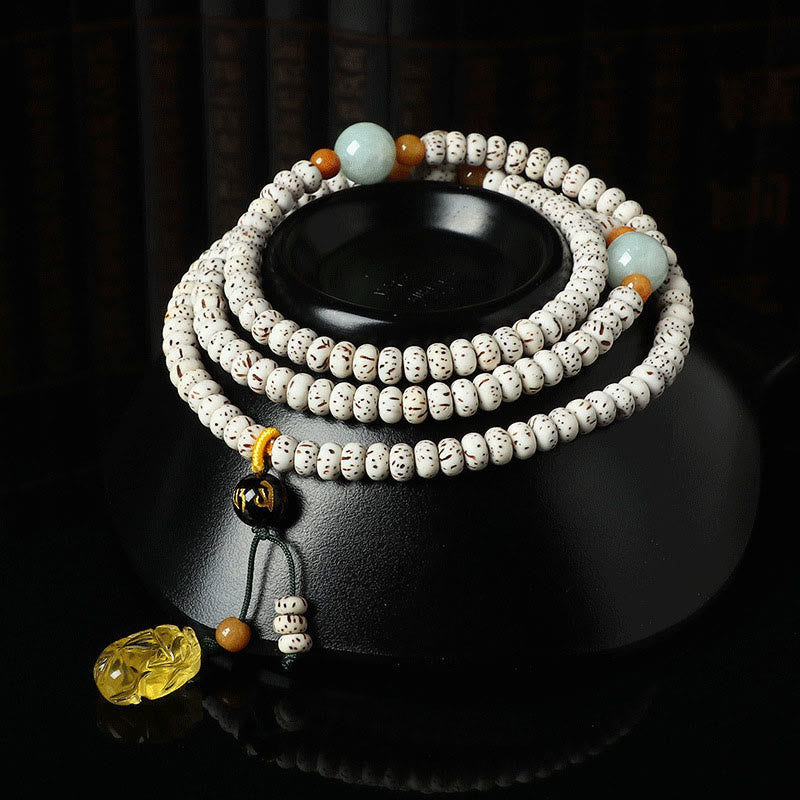 Nimara Ritual Tibetan Bodhi Seed Amber Agate Wealth Bracelet