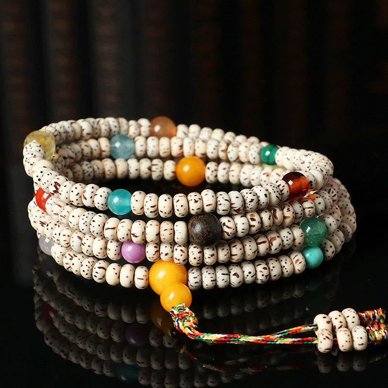 Nimara Ritual Tibetan Bodhi Seed Amber Agate Wealth Bracelet