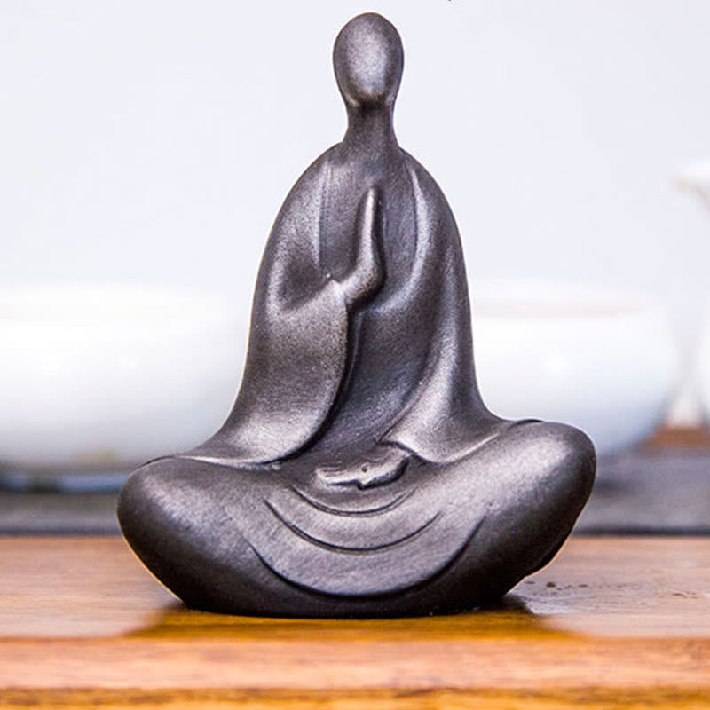 Nimara Ritual Tibetan Buddha Iron Powder Rust Cast Resin Statue Desk Decoration
