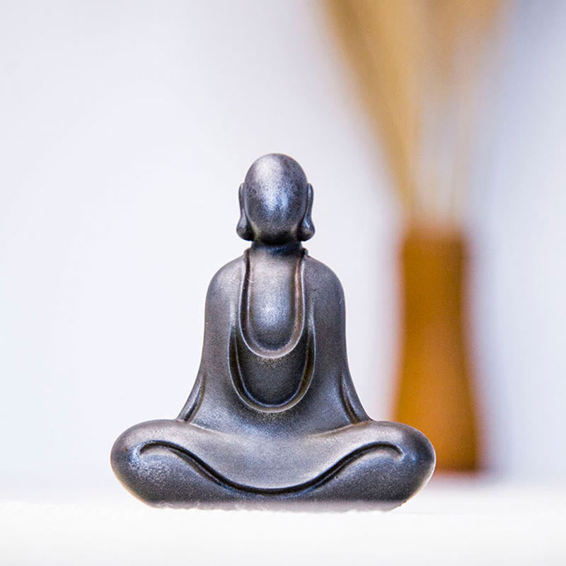 Nimara Ritual Tibetan Buddha Iron Powder Rust Cast Resin Statue Desk Decoration