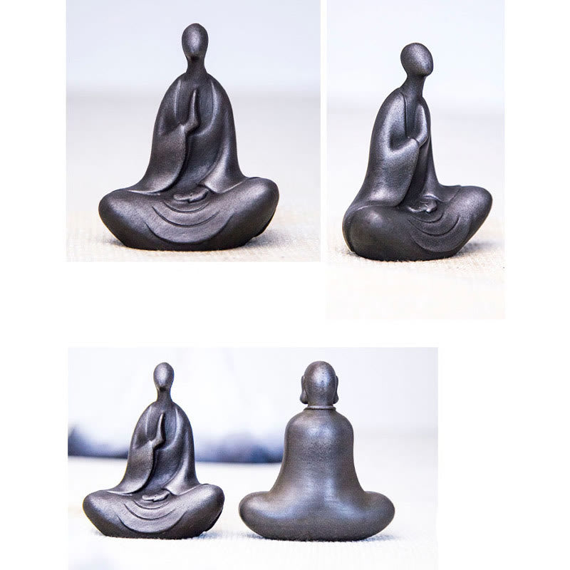 Nimara Ritual Tibetan Buddha Iron Powder Rust Cast Resin Statue Desk Decoration