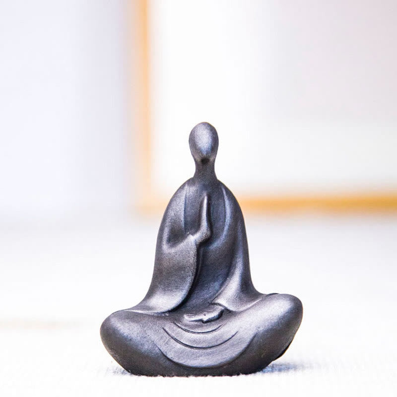 Nimara Ritual Tibetan Buddha Iron Powder Rust Cast Resin Statue Desk Decoration