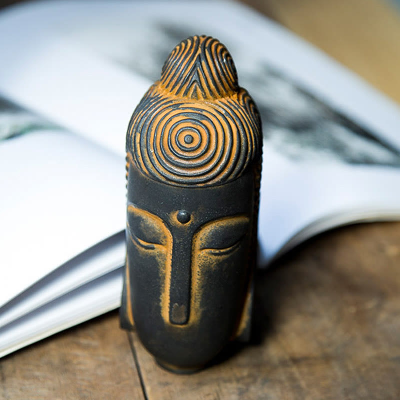 Nimara Ritual Closed Eyes Meditating Buddha Iron Powder Rust Cast Resin Statue Home Decoration