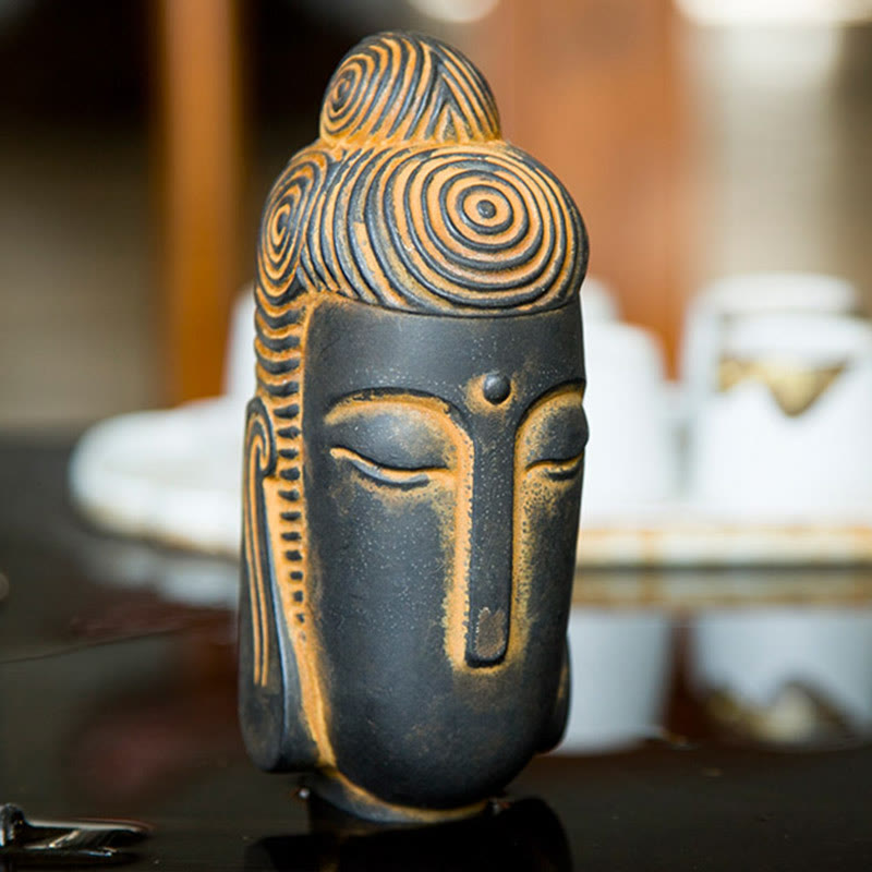Nimara Ritual Closed Eyes Meditating Buddha Iron Powder Rust Cast Resin Statue Home Decoration