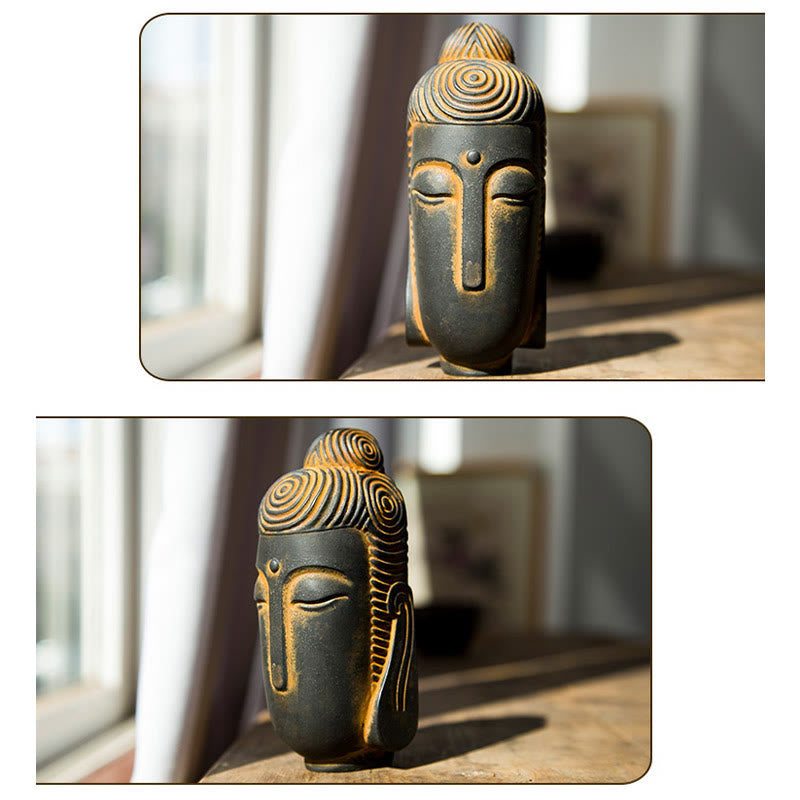 Nimara Ritual Closed Eyes Meditating Buddha Iron Powder Rust Cast Resin Statue Home Decoration