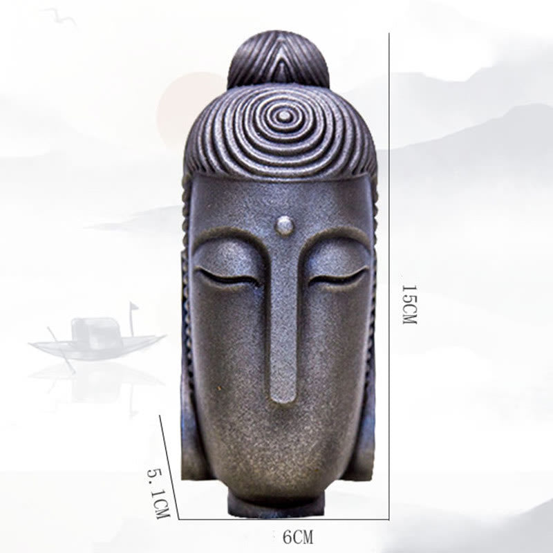 Nimara Ritual Closed Eyes Meditating Buddha Iron Powder Rust Cast Resin Statue Home Decoration
