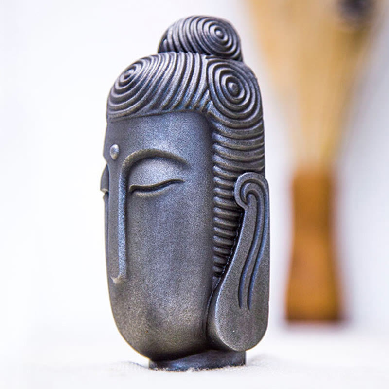 Nimara Ritual Closed Eyes Meditating Buddha Iron Powder Rust Cast Resin Statue Home Decoration