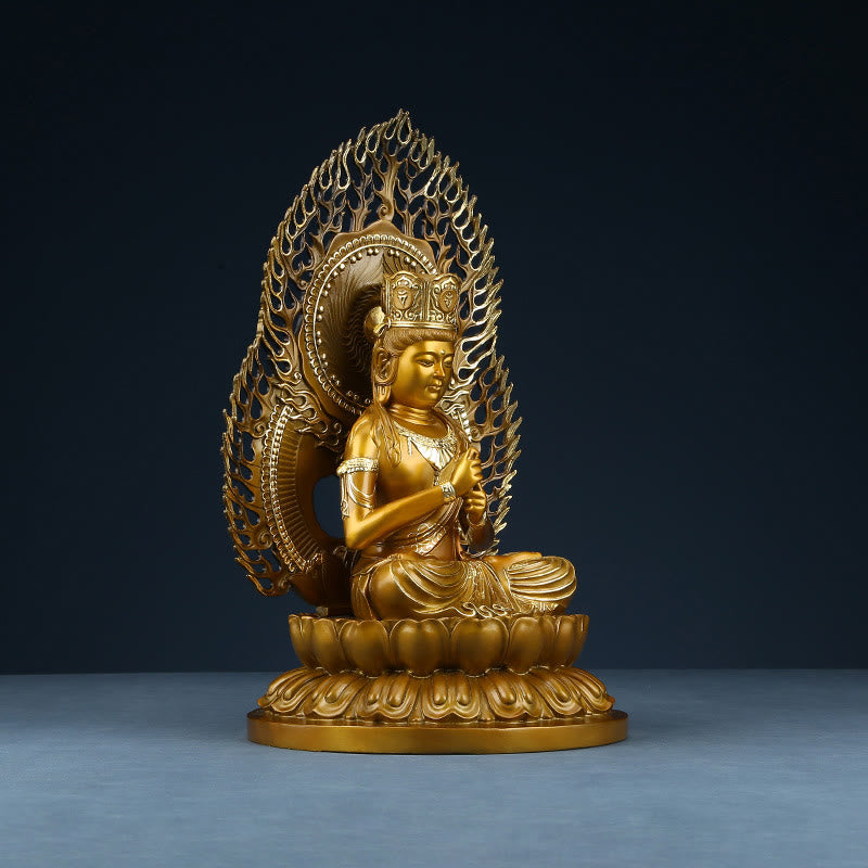 Nimara Ritual Tathagata Buddha Figurine Serenity Copper Statue Home Offering Decoration