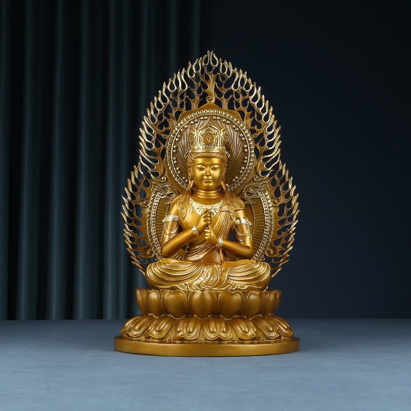 Nimara Ritual Tathagata Buddha Figurine Serenity Copper Statue Home Offering Decoration