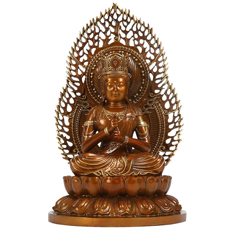 Nimara Ritual Tathagata Buddha Figurine Serenity Copper Statue Home Offering Decoration