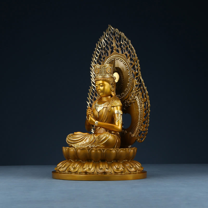 Nimara Ritual Tathagata Buddha Figurine Serenity Copper Statue Home Offering Decoration