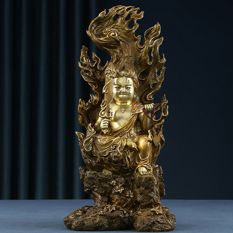 Nimara Ritual Acalanatha Buddha Figurine Serenity Copper Statue Home Offering Decoration