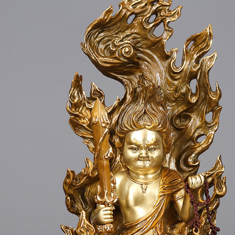 Nimara Ritual Acalanatha Buddha Figurine Serenity Copper Statue Home Offering Decoration